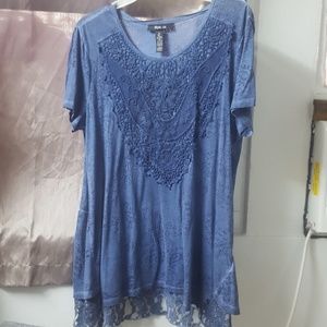 Semi-sheer short sleeve shirt